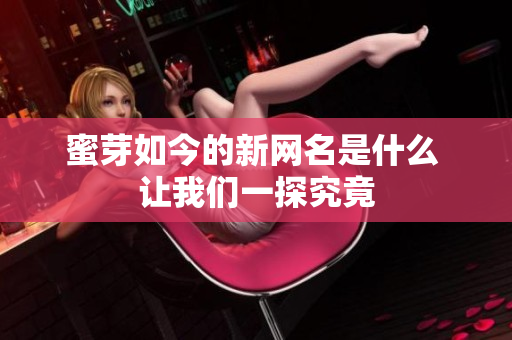 蜜芽如今的新网名是什么 让我们一探究竟