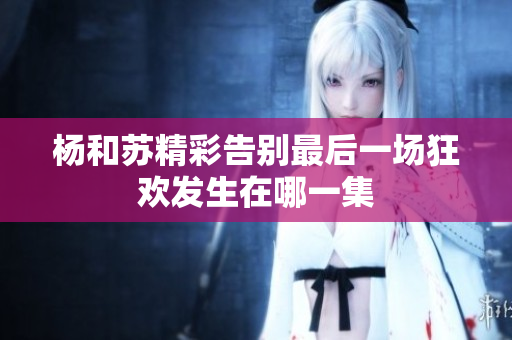 杨和苏精彩告别最后一场狂欢发生在哪一集