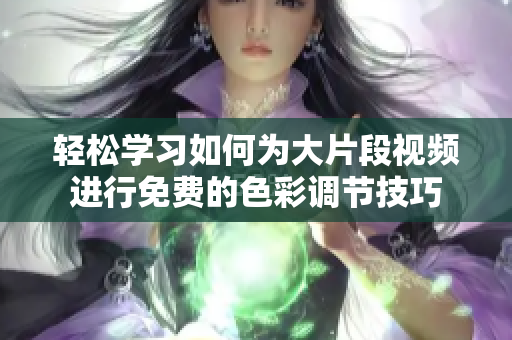轻松学习如何为大片段视频进行免费的色彩调节技巧
