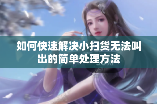 如何快速解决小扫货无法叫出的简单处理方法