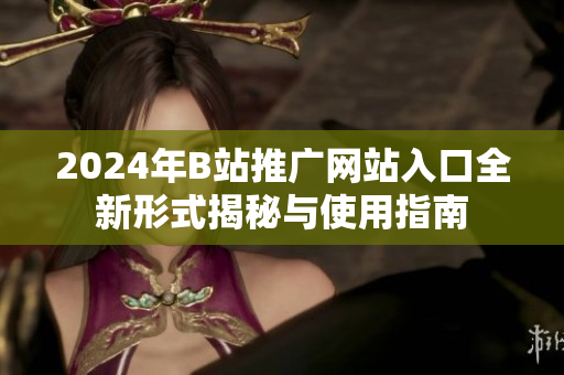 2024年B站推广网站入口全新形式揭秘与使用指南