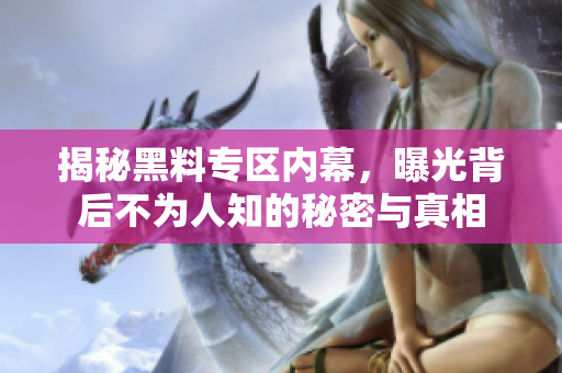 揭秘黑料专区内幕，曝光背后不为人知的秘密与真相