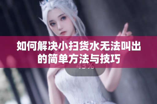 如何解决小扫货水无法叫出的简单方法与技巧