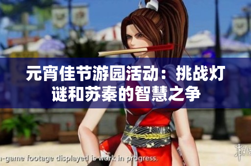 元宵佳节游园活动：挑战灯谜和苏秦的智慧之争