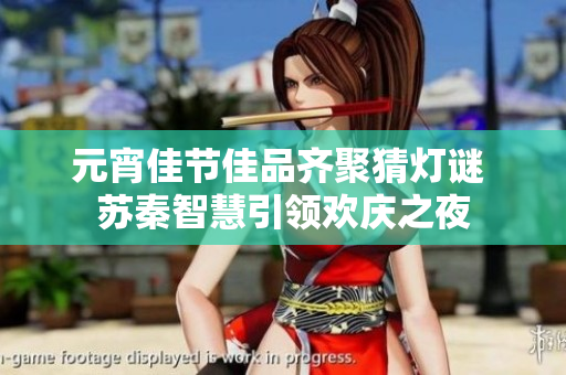 元宵佳节佳品齐聚猜灯谜 苏秦智慧引领欢庆之夜