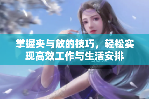 掌握夹与放的技巧，轻松实现高效工作与生活安排