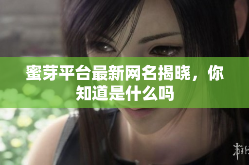 蜜芽平台最新网名揭晓，你知道是什么吗