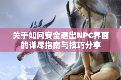 关于如何安全退出NPC界面的详尽指南与技巧分享