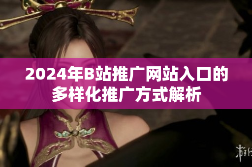 2024年B站推广网站入口的多样化推广方式解析