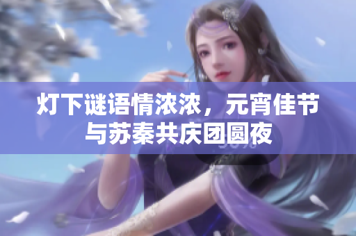 灯下谜语情浓浓，元宵佳节与苏秦共庆团圆夜